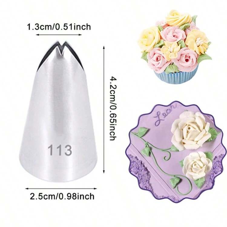 13 Styles Large Icing Piping Nozzles For Decorating Cake Baking Cookie Cupcake Piping Nozzle Stainless Steel Pastry Tips - Silver - View 12