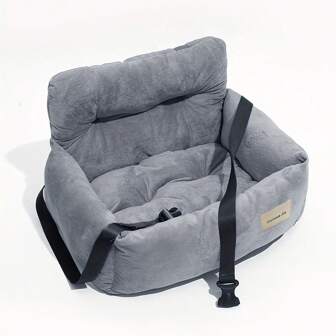 1 pieza - Cojín de asiento de coche para mascotas desmontable, cama para mascotas, adecuado para gatos y perros de tamaño mediano y pequeño, cama cuadrada de peluche para mascotas, almohadilla de dormir cálida para perros y gatos, suministros blandos para mascotas para uso doméstico