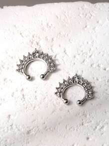 5/4/1 Multicolor Copper Diamond-Studded Nose Ring, Nose Stud Body Piercing No Hole Nose Jewelry Nose Clip Ear Clip Dual-Purpose Accessory With Size Marking For Clear Product Identification