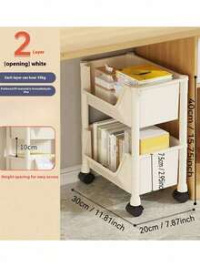 1 件可移动书架收纳架、儿童玩具收纳架、桌下零食架、独立式小型滚动手推车 - 彩色 - 查看 14