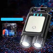 1 pieza Linterna LED mini portátil y multifunción - 6 modos de iluminación + luz lateral COB, 500 lúmenes ultra brillante, batería de carga rápida Tipo-C de larga duración, resistente al agua IPX5, gancho magnético colgante, esencial para aventuras al aire libre/acampada/hogar/emergencias