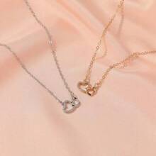 Collar colgante con entrelazado de corazón minimalista, joya de regalo para mujeres