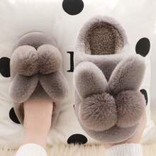 Plush Slippers For Women, Short Boots With Heel Cover, Thick Sole & Warm, Suitable For Students Dorms, Couples, Men & Women Indoor Slippers