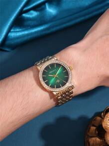1 Peça Relógio Quartz de Negócios Masculino Escala Romana Dourado e Prata, Pulseira e Caixa de Liga, Presente para o Dia do Pai, Aniversário, Aniversário