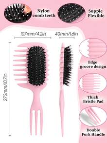 Cepillo definidor de rizado, en caja, para cabello rizado, ondulado y rizado - Herramienta de peinado antiencrespamiento con diseño de pulpo para enredar, dar forma y separar los rizos - Cepillo ligero sin tirones para niños, adolescentes y niñas pequeñas - Paquete listo para regalo para viajes, hogar y escuela - Multicolor - Ver 5