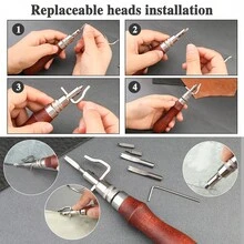 328PCS Leather Working Kit, Leather Working Tools With Manual - Stamp Tools, Stitching Groover And Rivets Kit For Beginners To Professionals - Multicolor - View 7