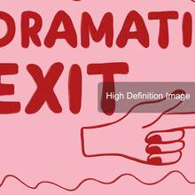 1 件带框/无框粉色红色戏剧出口字体趣味墙面艺术海报帆布印刷简约学院风入口装饰画适用于公寓、客厅、卧室、现代家居装饰