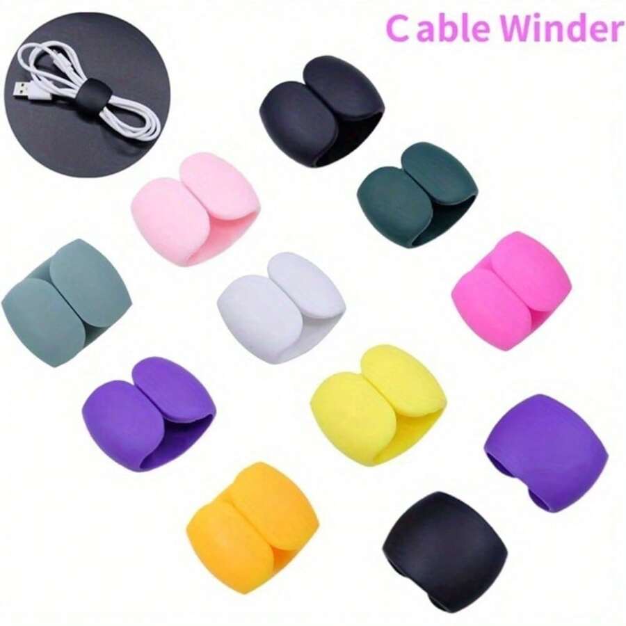1 Piece Small Cable Winding Manager Headphone Clip Travel USB Charger Bracket Protector Desktop Decoration Wire Management (Color: Random) For Office, Dorm And Home Use Cable Organizer