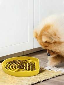 Tigela de silicone quebra-cabeça para alimentação lenta de animais de estimação com ventosa para mamadeira, anti-asfixia, design antiderrapante, fácil de limpar, material de silicone, ajuda na digestão, reduz o tédio, redutor de ansiedade, alimentador para cães e gatos