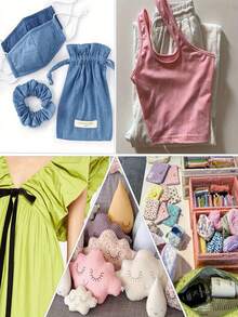 1pc Solid Color High Gram Weight Polyester Fabric, For Quilting, Sewing, DIY Crafts, Scrapbooking, Handmade Projects, Sewing Fabric - Multicolor - View 6