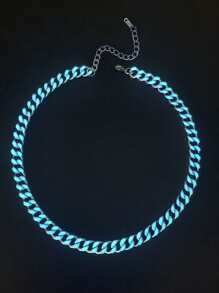 1pc Fashionable And Popular Men Luminous Men's Stainless Steel Charm Necklace Glow In The Dark Minimalist Decoration Hip-Hop Style Birth Year For Jewelry Gift And For A Stylish Look