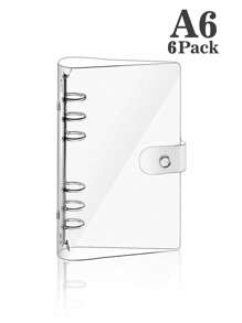 1 Caderno Criativo, PVC, Fichário Tátil de Folhas Soltas, Capa de Caderno Transparente para Anotações, De Volta às Aulas, Material Escolar