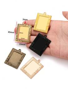 1 pièce Accessoires de bijoux DIY, base rectangulaire de 29*21mm, base avec incrustation de pierres précieuses vintage C06