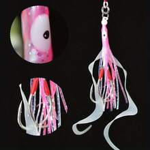 2 件装发光硅胶鱿鱼裙带辅助钩鱿鱼钩流光饵软章鱼裙饵