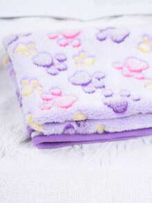 4pcs Extra Soft Fleece Cat Blanket With Cute Paw Print Pattern, Machine Washable Flannel Pet Throw Blanket, Available In Multiple Colors And Sizes, Suitable For Small To Medium Pets - Multicolor - View 10