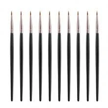 2/5/10pcs Blade Eyeliner Brush Ultra-Fine Flat Head Angled Eyebrow Brush Eyeliner Pen Brush Portable Makeup Tool Black & Gold - Multicolor - View 17