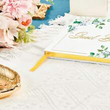 1PC Wedding Guest Book For Guests To Sign, Elegant Wedding Guestbook Ideas, Sign In Book For Bridal And Baby Shower,100 Thick Lined And Blank Pages For Party, Wedding Books