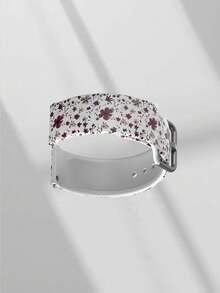 20/22 毫米通用表带，兼容三星、华为、Garmin、Honor 智能手表 - 硅胶表面带棕色花卉图案，兼容华为 Watch 3/Galaxy、GT2/GT3