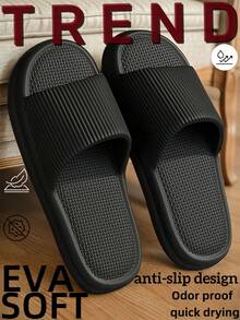 Spring To Summer New Arrival Unisex EVA Home Slippers, Fashionable Simple Style, Soft Lightweight Breathable Material, Non-Slip Anti-Odor Quick Dry Quiet, Indoor Outdoor Wear Men Slides, Shower Shoes - Multicolor - View 2