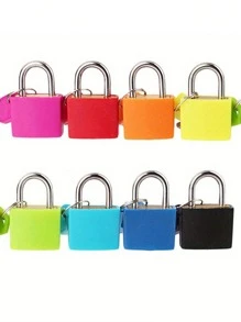 1 Peça Cadeado Durável de Cobre com 2 Chaves - Cadeado Anti-Furto Portátil para Bolsas de Viagem, Adequado para Malas, Mochilas, Camping e Trekking - Design Bicolor Preto e Rosa, Estrutura Elegante e Resistente, Acessório de Bagagem