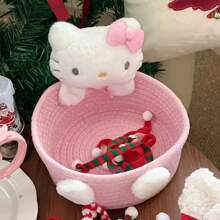 Sanrio 1pc.Sanrio1Pc Hello Kitty Kawaii Storage Basket Cute Harajuku Charm Cosmetics Toys Storage Box Bedroom Decoration Birthday Gift Pink Gifts Graduation