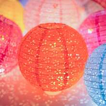 9PCS Chinese Paper Lanterns Multicolor Hanging Hollow Out Lanterns 8 Inch Asia Japanese Lantern For Birthday, Wedding, Anniversary, Engagement, Bridal Shower Party, Chinese New Years, Halloween, Easter, Christmas, Valentine's,Valentine's Day, Mother's Day, Housewarming Party, Celebrations, Outdoor, Room Decorations (Colorful) - Multicolor - View 4