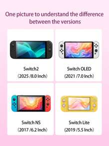 1 Stück rosa Schleifendesign 2. Generation Konsolen Zubehör, Schutzhülle kompatibel mit Switch 2(2025)/Switch NS/Switch OLED, Joy-Con Controller Abdeckung, perfektes Geschenk für Switch Spieler