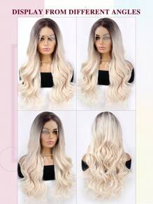 613 Blonde 13x4 Lace Front Wigs Body Wave Synthetic Hair Wig Long Beach Water Wave Hair Wig Honey Blonde Brown Silver Hair 26Inch 180% HD Lace Glueless Wig Women Daily Use