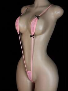 一件代发情趣内衣 性感情趣内衣三点不脱诱惑情人节新款睡衣约会睡袍床上激情套装女士情趣内衣内裤大胆衣服露阴异域诱惑内衣 - 粉色 - 查看 7