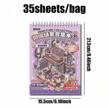 35张/本贴纸书，微缩场景收集册，剪贴簿用品，笔记本配件，装饰笔记本，相框，手机壳，水杯，旧杂志，铅笔盒，个性化贴纸，学习用品，圣诞礼物，女士礼物，脑残，剪贴簿用品，可爱文具贴纸，剪贴簿用品 - 彩色 - 查看 2