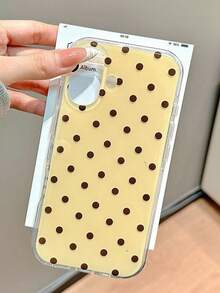 可爱波点亮面果冻防震手机壳，兼容 17 Air 11 12 13 14 15 16 Pro Max，IMD 防震保护套 - 波點 - 查看 5