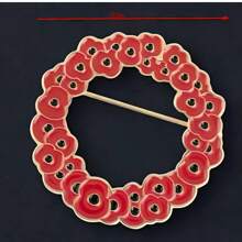 Abzeichen zum Gedenktag in Großbritannien, rote Emaille Mohnblumen Kranz Brosche, Schul- und Bürozubehör, Hemden, Jacken, Schmuck, Halloween Kleidung, Anstecker, lustige und süße Geschenke für Lehrer, Halloween Accessoires, Lehrertags Kostümzubehör, Taschenanhänger