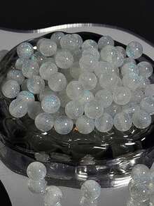 50 件梦幻春夏银河闪光圆形树脂珠，DIY 手链首饰制作用品