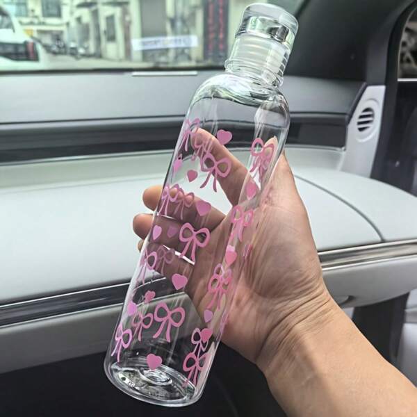 1 pieza Botella de agua de plástico con capacidad de 550ML y diseño de mariposa con escala de medición, adecuada para hidratación diaria, deportes al aire libre, vida escolar y una excelente opción como regalo de Navidad/Halloween/Cumpleaños