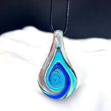 Pingente de vidro feito à mão em estilo boêmio, 1/4 peças - Design espiral multicolorido, acessório de moda, ideal para roupas casuais