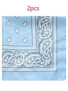 2 buah Syal Kasual Unisex Motif Paisley & Bunga dari Poliester, Ikat Kepala, Bandana, Sapu Tangan, Aksesori Pria, Aksesori Pria, Syal Pria - Syal persegi isi 2 rasa kacang mete - View 20
