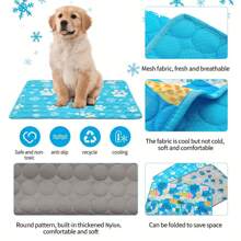 بطانية تبريد ذاتية للكلاب من الحرير المبرّد، وسادة تبريد للكلاب قابلة للغسل والاستخدام الداخلي والخارجي، وأماكن الجلوس في السيارة