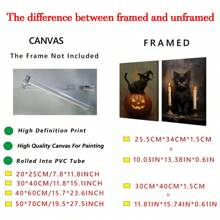 2 pièces Impression murale d'art chat noir pour Halloween, décoration d'horreur, décoration de maison de campagne sombre, impression gothique d'Halloween, impression cœur sorcière, cadeau chat lady Halloween, art mural, affiches, art mural avec cadre pour salon, chambre à coucher, bureau, etc. - Parfait pour les vacances, murales, affiches, cadeaux d'anniversaire, cadeaux de remise des diplômes! Fait de canevas (cadre en option)