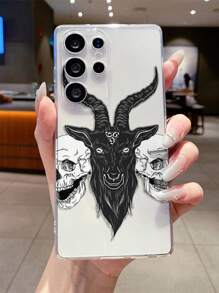 Carcasa de teléfono con ilustración original de dibujos animados de esqueleto, 1 pieza, serie de dibujos animados, compatible con Galaxy/S20/FE, compatible con Samsung A06 5G/ 15Ultra/Infinix Note 40 Pro/Infinix Note 40 Pro+, funda protectora personalizada perforada como regalo