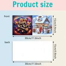 6pcs/Set New Year & Christmas Diamond Painting Greeting Cards, DIY Unique Diamond Drawing Craft Cards Set With 6 Envelopes, Quality Craft Paper Material, Handmade Postcard, Suitable For Christmas, New Year Gifts To Express Warm And Best Wishes