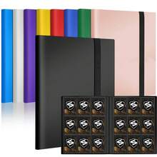 集换式卡牌夹，9 口袋卡片相册文件夹，360 度侧装口袋夹，适用于体育和游戏卡、MTG 和其他 TCG，黑色