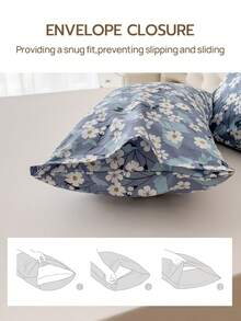 1 pieza Funda de almohada larga de 100% poliéster con estampado floral, adecuada para decoración de cama (relleno no incluido) - Multicolor - Ver 7