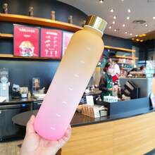 1 bình nước thể thao ngoài trời 1000ml, cốc nước màu chuyển sắc cực kỳ bắt mắt, bình nước nhựa dung tích lớn, dễ mang theo, thích hợp cho các hoạt động thể thao ngoài trời, tập thể dục, cắm trại. - Bột cam - Xem 3