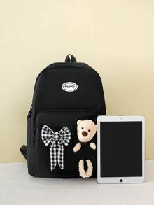 1pc新款组合包，可爱少女小众，高端大气，带蝴蝶结，小熊装饰，时尚新款包包，清新多巴胺配色，青春少女风，可斜挎，肩带可调节，休闲时尚，非常适合带出去玩，也可以作为礼物送给朋友 - 組合包 - 查看 8