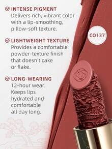 CATKIN Rouge Matte Engraved Lipstick, Waterproof Long-Lasting Satin Smooth, CO137 Mimosa Color - CO137 - View 3
