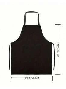 Customized Black Kitchen Cooking Apron, Modern Polyester Oil-Proof Apron, Black Kitchen Apron, Polyester Apron For Garden, Kitchen And Housework Perfe