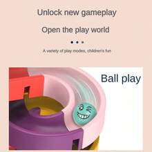 儿童、DIY、组装轨道、滚筒滑梯、婴儿洗澡玩具、旋转音乐、浴室、戏水玩具、可爱小鸭、洗澡玩具 - 彩色 - 查看 5