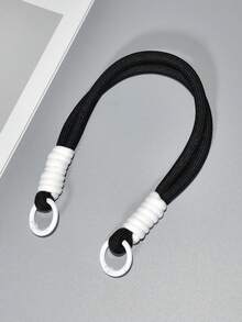 Nylon Phone Case With Lanyard, Wrist Strap, Keychain, USB Drive Holder Accessories, High Quality Anti-Lost Short Portable, Fashionable Design - Black and White - View 6