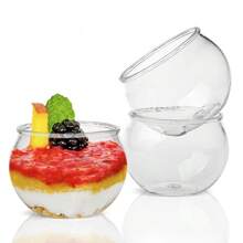 10/20/40 pièces Mini coupes à dessert avec cuillères, petites tasses en plastique transparent inclinées pour pudding, mousse, gelée, fête. Convient pour mini gâteaux glacés, décoration de dessert, anniversaire, mariage et autres événements