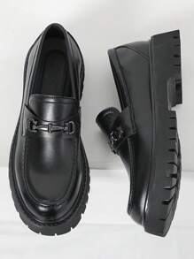 Men's Shoes, Thick Sole Teenager Fashion Sneakers, Slip-On Loafers, British Style Shoes, Business Casual Work Daily Walking Shoes, Men Footwear